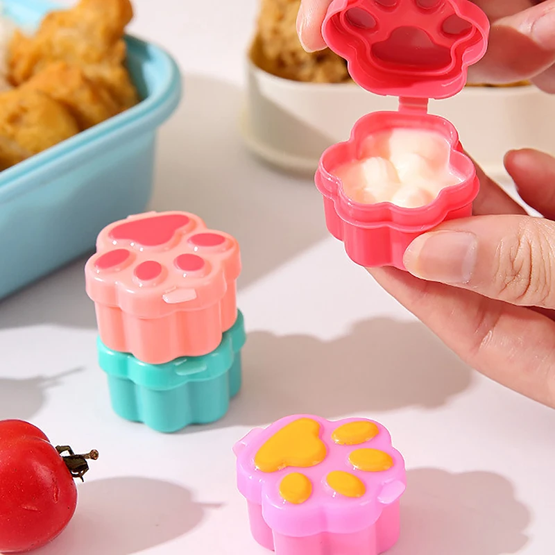 

1Pcs Cartoon Cat Paw Sauce Bottle Mini Bento Box Sauce Box Tomato Sauce Honey Salad Sauce Container Bento Box Accessories