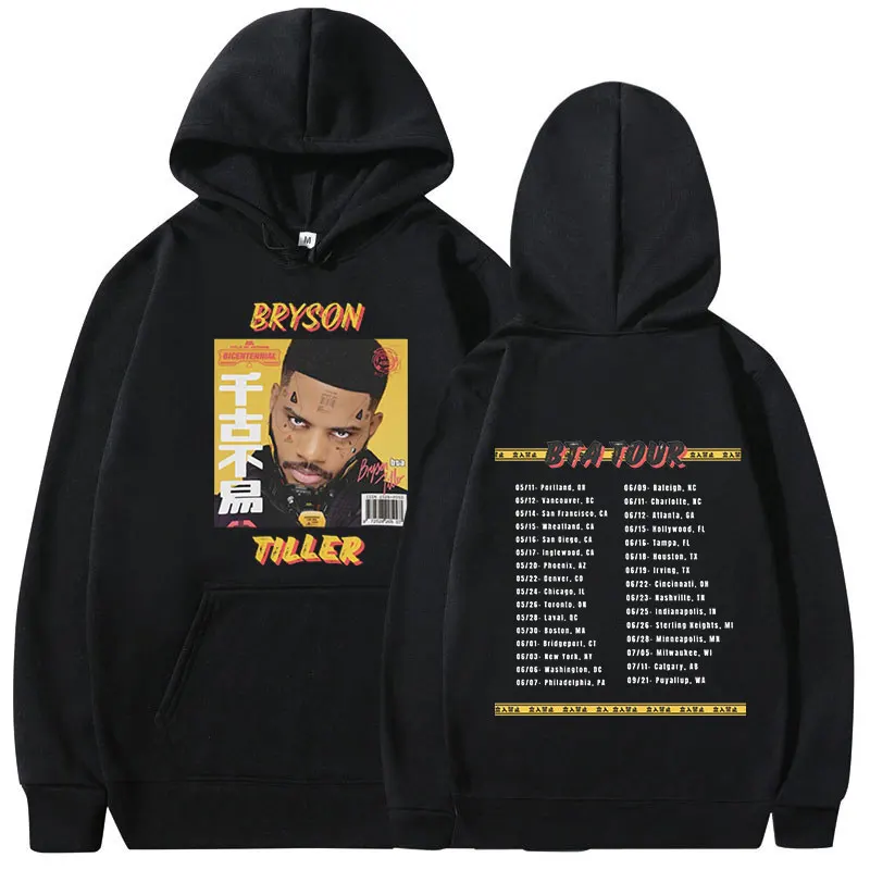Bryson Tiller Tour Hoodies Men Women Clothing Casual Fleece Oversized Sweatshirts Streetwear Hip Hop Fashion Pullovers Hoodie