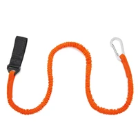 1pc elastic kayak paddle leash adjustable with safety hook fishing rod pole coiled lanyard cord tie rope rowing boat accessories