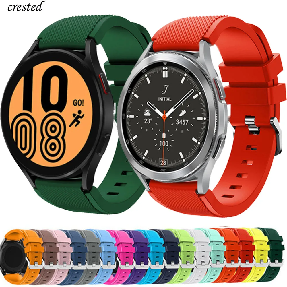 Фото Ремешок силиконовый для Samsung Galaxy Watch 4/Classic/46 мм/42 мм/active 2 Gear s3/S2, браслет для Huawei GT/2/GT2/3 Pro, 20 мм 22 мм №4