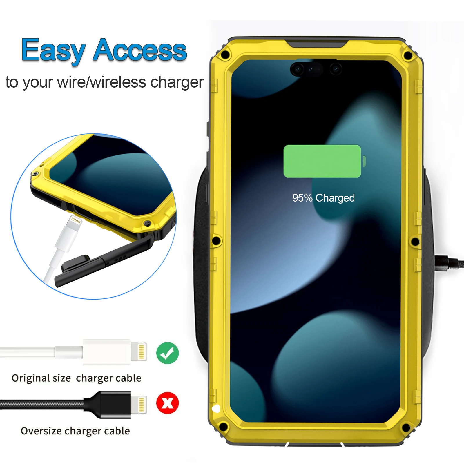 Armor 360 Heavy Duty Metal Protection Case lP68 Waterproof Shockproof Cover for Apple iPhone 15 Pro Max Plus