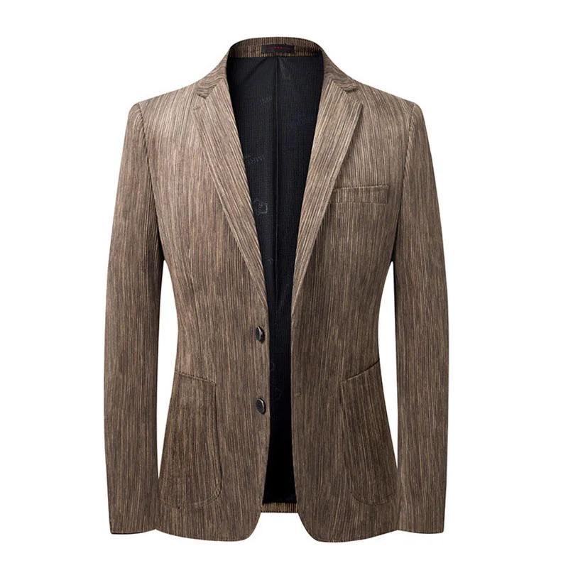 

New Men Blazers and Jackets Corduroy Anti-wrinkle Men Slim Fit Blazers Single Breasted Banquet Man Dress Suits