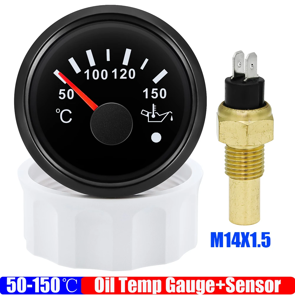 

7-цветный светодиодный датчик температуры масла 52 мм с датчиком для автомобиля, водонепроницаемый измеритель температуры масла с сигнализацией, морская яхта, 12 В, 24 В, на заказ