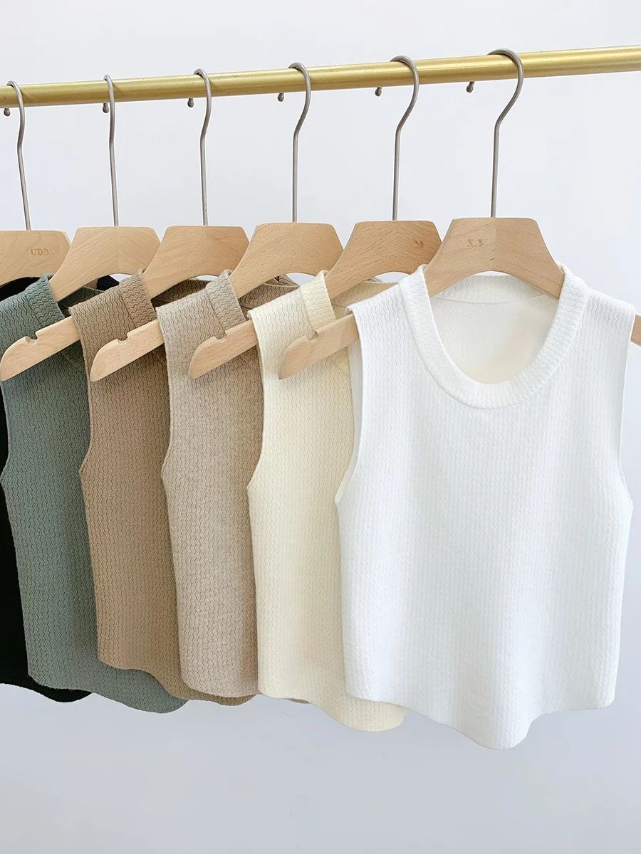 Осенне-зимняя внутренняя одежда Вязаная маленькая майка Женский костюм Нижняя