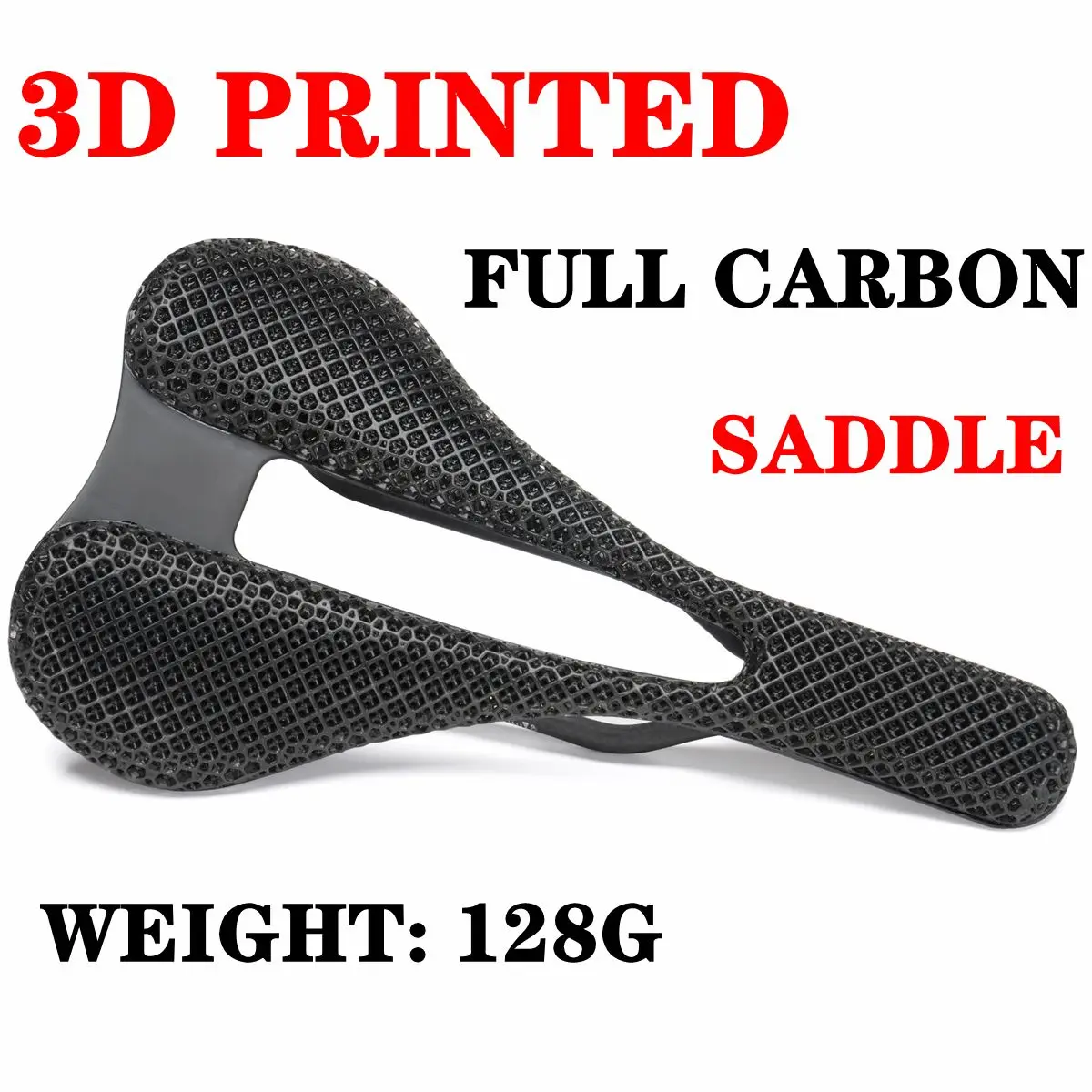 

Carbon Fiber Ultralight 3D Printed Bike Saddle Hollow Racing Honeycomb Bicycle Seat