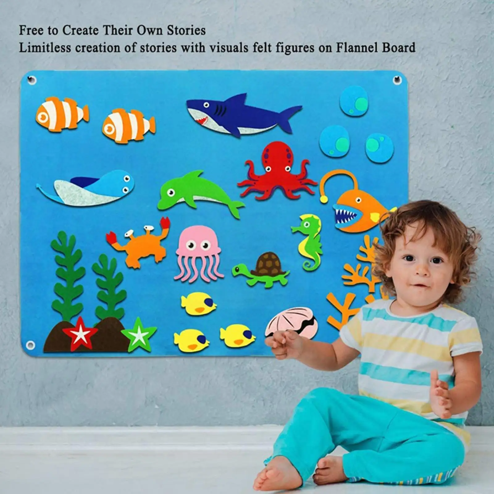 

New Craft Felt Board Toddler Toys Montessori Storyboard Pattern Kids Cartoon Decoration Early Farm Wall Learning Toy Animal Y8c6