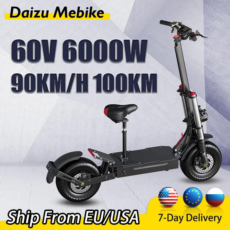 Electric Scooters Adults 60V 6000W Dual Motor Electric Scooter Max Speed 90km/h E Scooter 13inch Tires patinete electrico  - buy with discount