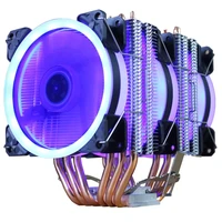 cpu cooler high quality 6 heat pipes dual tower cooling 9cm rgb fan led fan support 3 fans 3pin cpu fan for amd and for intel