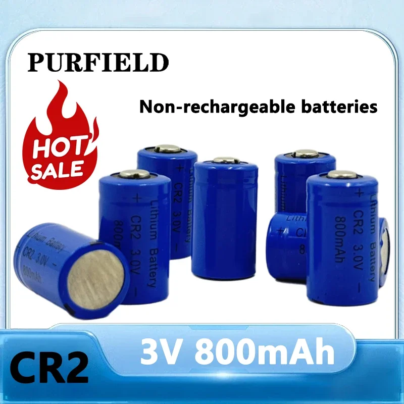 Фото Литиевая батарея PURFIELD 800 мАч CR2 3V DLCR2 ELCR2 CR15266 для цифровых камер, принтеров, дальномеров, фонариков, сухая первичная батарея №1