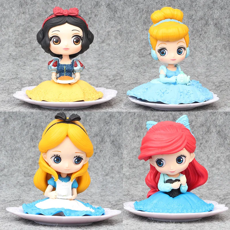 

Disney Princess Snow White Ariel Alice Cinderella Elsa Anna Action Figures PVC Model Toys for Children Baby Kids Gift 4pcs