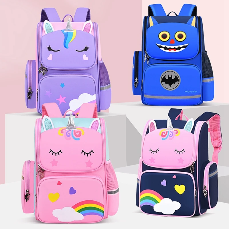 New Fashion Cartoon Mochila Escolar Unicorn Children's School Bags Backpack Convenient Travel For Kids Bag