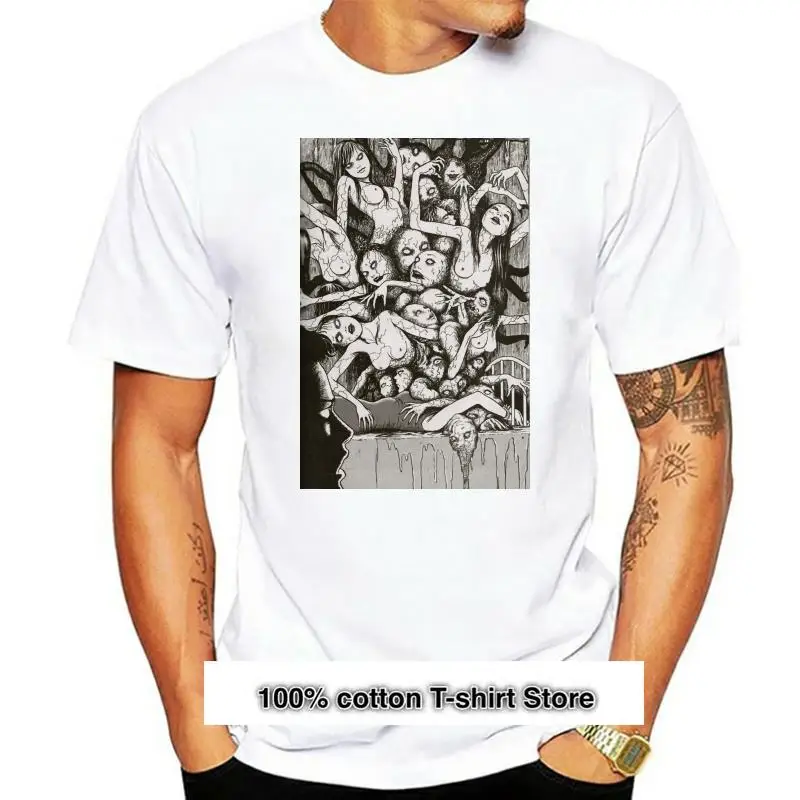 

Японская рубашка с мангой из ужасов для мужчин, круглая рубашка с коротким рукавом, модная рубашка, топы