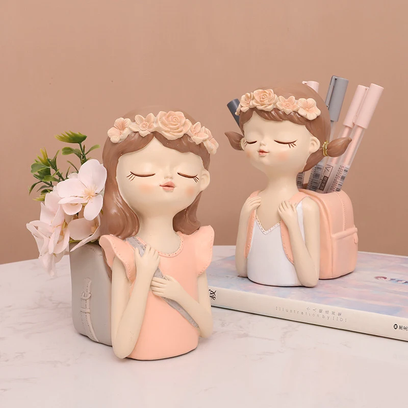 

Милый цветочный горшок для девочек, семейный декор, настольные украшения, бонсай, искусственное украшение