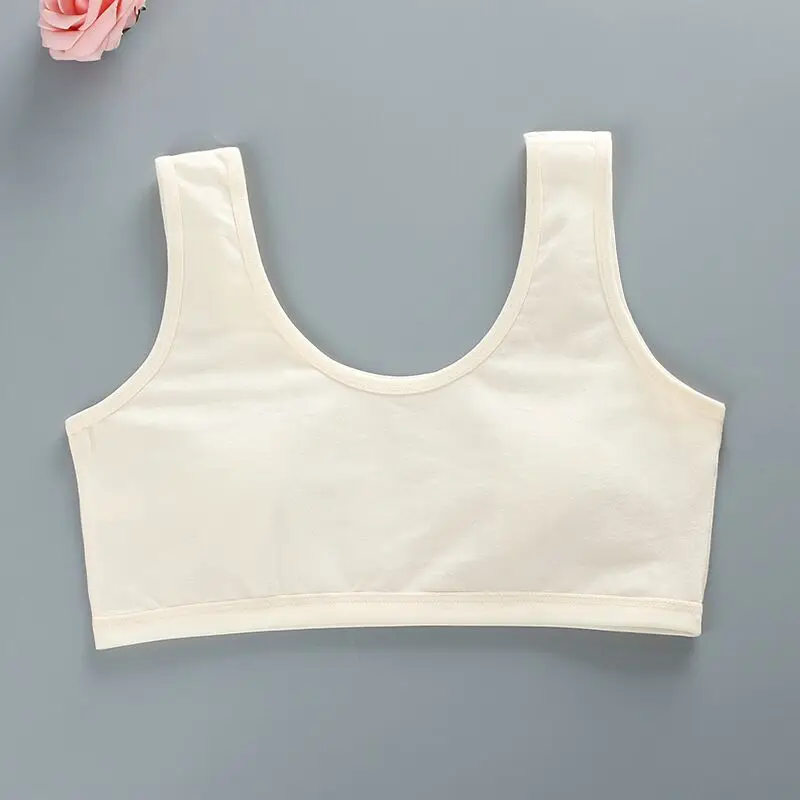 

4pcs/lot Teenage Girls Training Bras Young Girl Bra Underwear Solid Cotton Letter Print Underclothes for Children Kids Brassiere