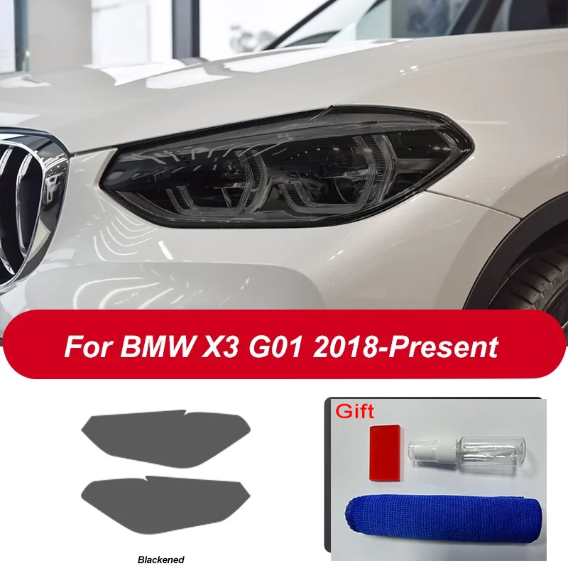

2 шт. защитная пленка для фар автомобиля, прозрачная черная наклейка из ТПУ для BMW X3 G01 2020 F25 M, аксессуары