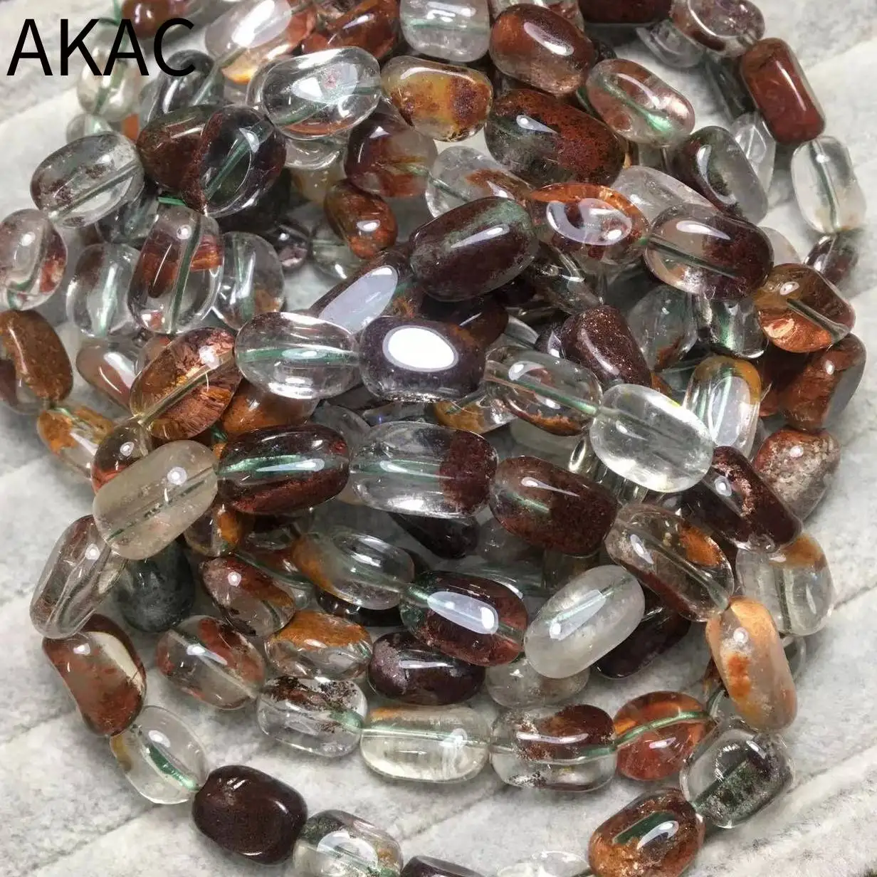 2 браслета AKAC натуральный фантомный кварц необычный дизайн браслет оптом для