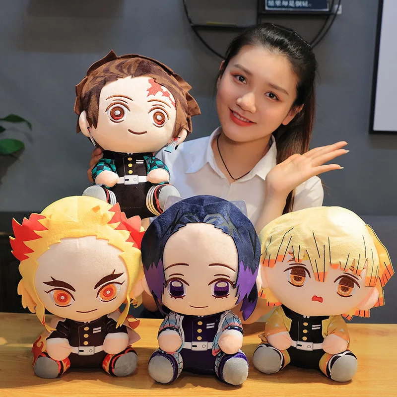 

20cm/30cm Demon Slayer: Kimetsu No Yaiba Douma Tomioka Giyu Hashibira Inosuke Plush Toys Doll Peluche Big Size Kid Gift