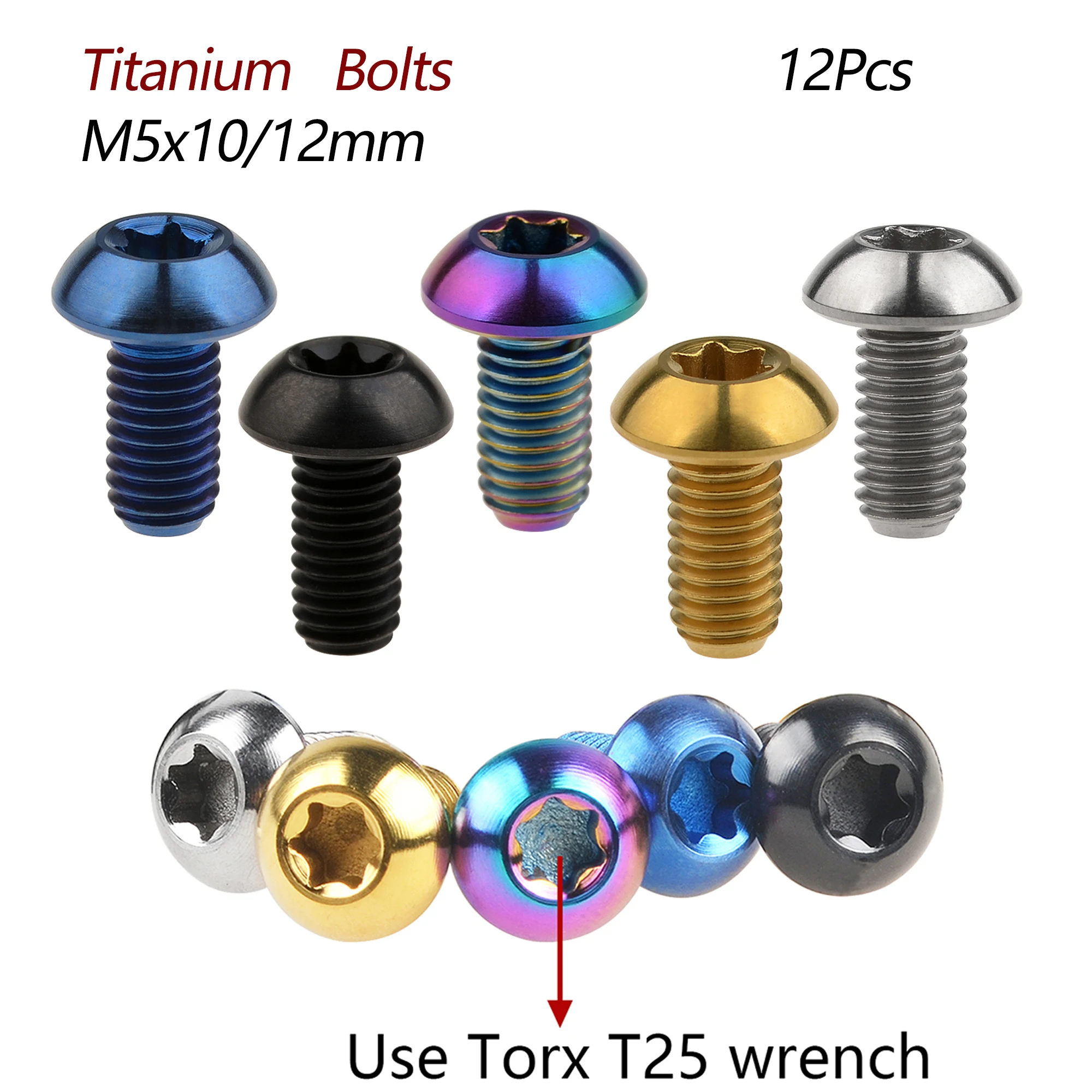 

Винт Wanyifa M5x10/12 мм T25 из титанового сплава, звездообразный винт, применяется для держателя бутылки MTB Bicylce, 12 шт.