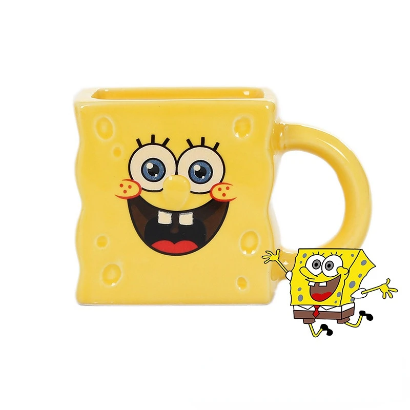 

Spongebob Squarepants Cup Cartoon House Shaped Water Cup Kawaii Mug Large Capacity Ceramic Household Office Water Cup