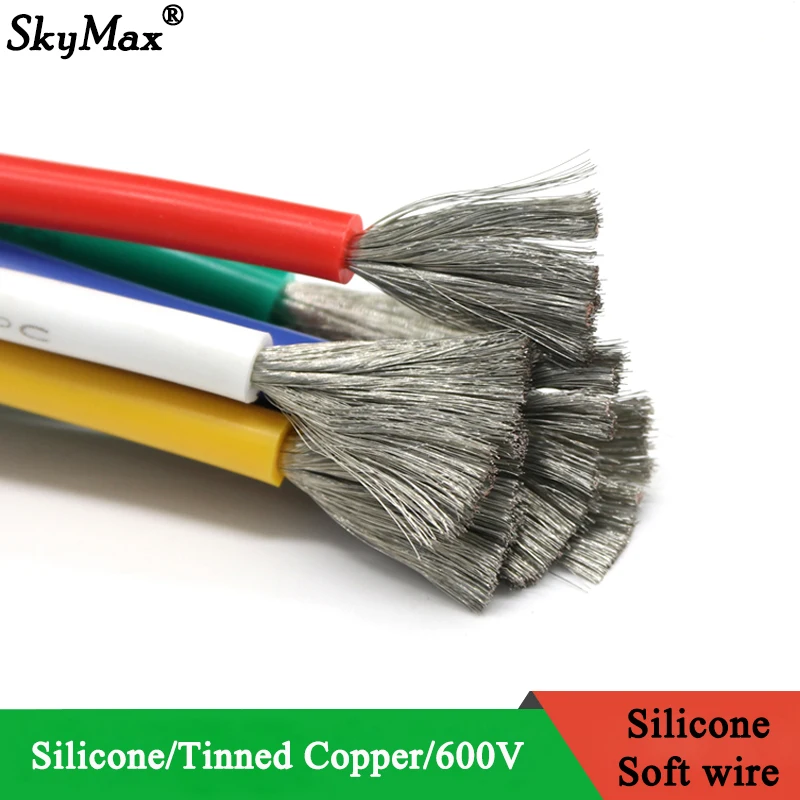 

1M/5M Heat-resistant cable 30 28 26 24 22 20 18 16 15 14 13 12 10 AWG Ultra Soft Silicone Wire High Temperature Flexible Copper