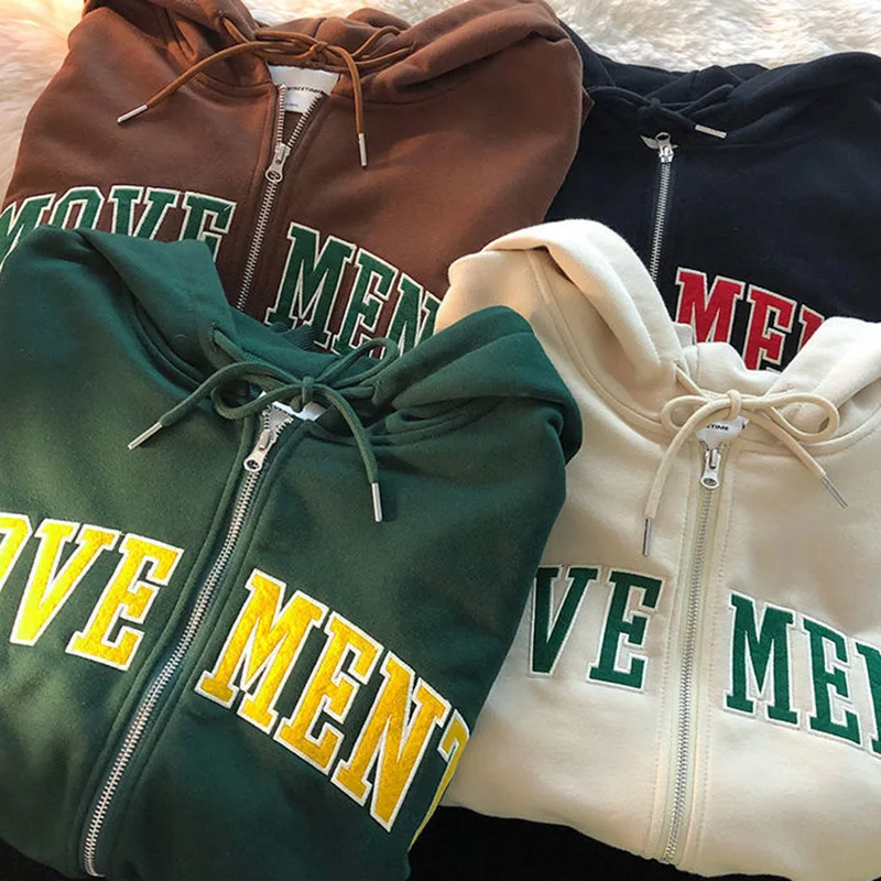 

Embroidery Angel Outwear Fleece Hoodies Women Lady Lady Grunge Letter Cotton Coat Embroidery Streetwear Vintage Hooded Cotton