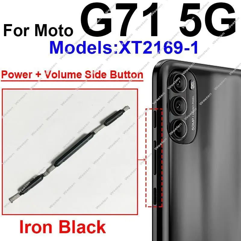 Фото Для Motorola MOTO G31 G41 G51 G71 G71S 5G кнопка включения и выключения переключатель громкости боковые ключи запасные части №5
