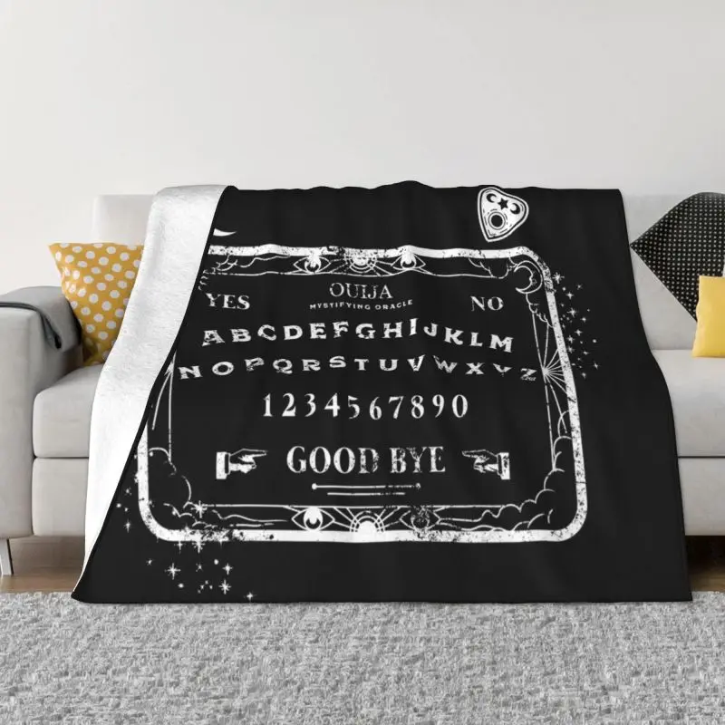 

Ouija доска состаренное белое одеяло s удобное мягкое Фланелевое диванное покрывало для Хэллоуина