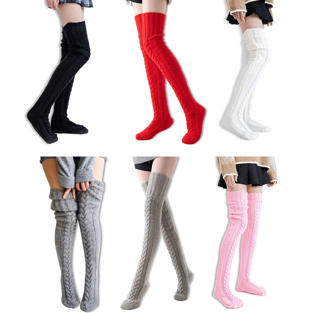 

Вязаные теплые чулки сильный эластичные женские гетры до бедра женские сексуальные осенние Хэллоуин вечеринки