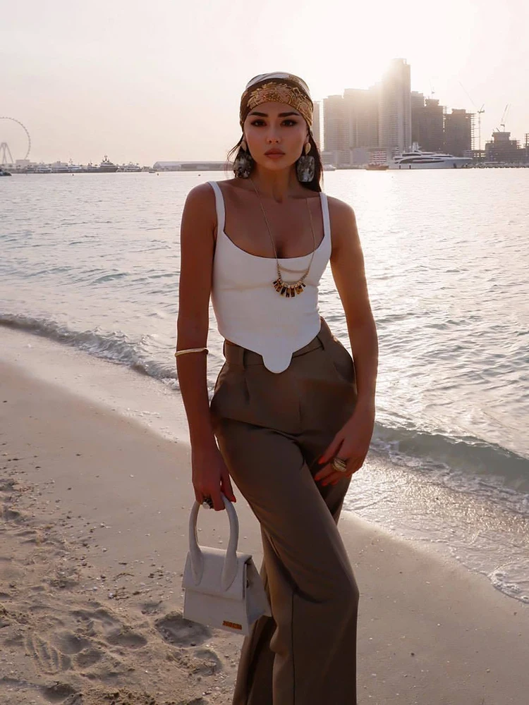 

XIKOM Corset Tank Top Sexy Vest Crop Top Woman Clothes Halter Tops Crop Female Asymmetrical Camisole