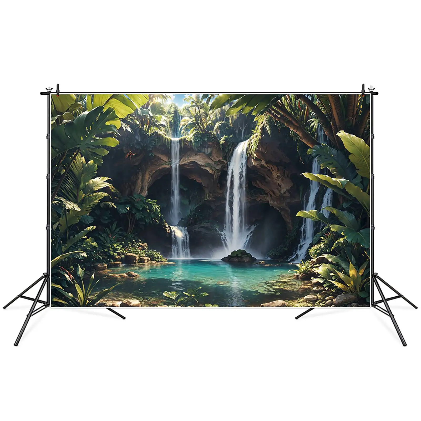 

Summer Waterfall Backdrops Photography Decoration Tropical Mountains Custom Children Photo Booth Photographic Backgrounds Props