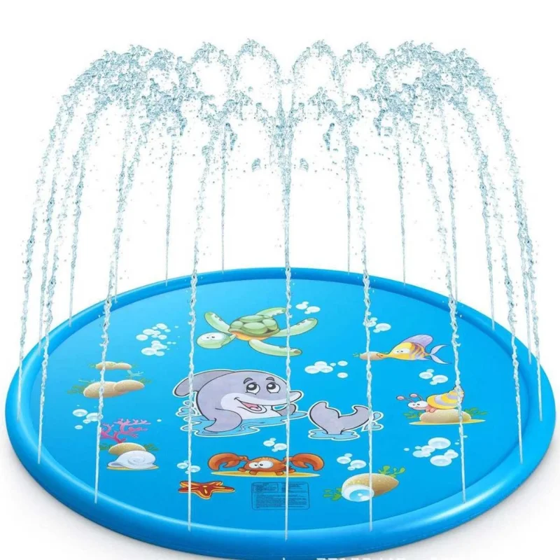 Water Mat PVC Outdoor Beach Play Game Inflatable Hand-eye Children Baby Spray Water Cushion Mat Toys Gifts Supplies