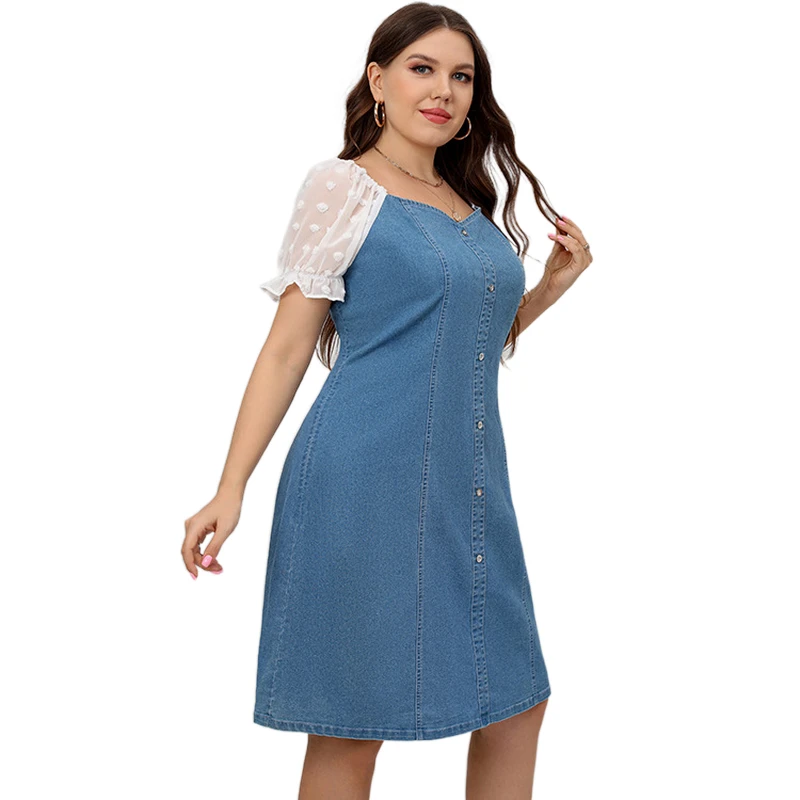 Denim Plus Size Bodycon Dress Women Sundress 2022 Casual Summer Jeans Dress Fashion Clothing Robe Jean Femme Vestido De Mujer