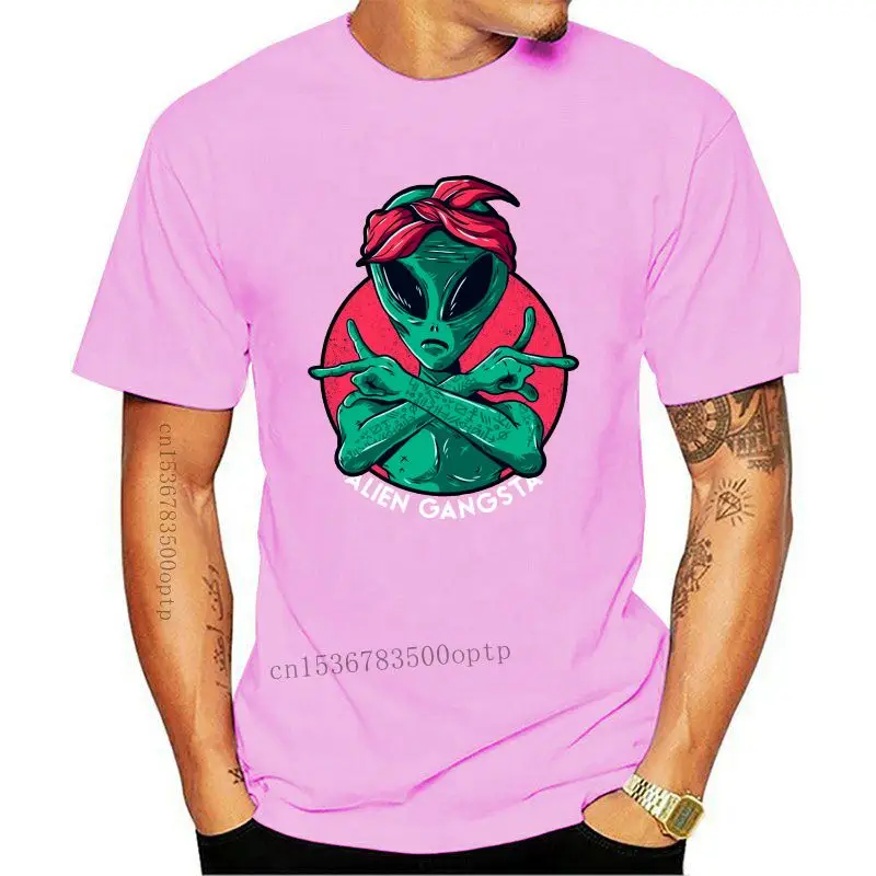 

Man Clothing New Alien Gangsta Popfunk Ufo Cool Graphic Unisex Black T-Shirt S-3Xl Humorous Tee Shirt