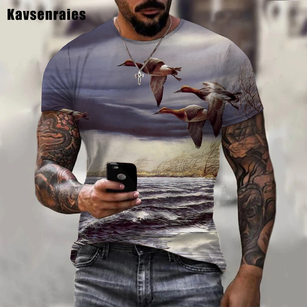 

2022 летняя Горячая Распродажа 3D Футболка для охоты дикой природы Повседневная модная уличная одежда футболка оверсайз с коротким рукавом