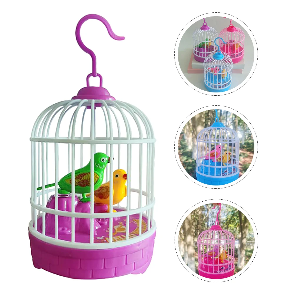

Birdcage Singingin Chirping Parrot Sound Led Talking Realistic Electronic Musical Birds Whistling Animal Decoration Birdcage