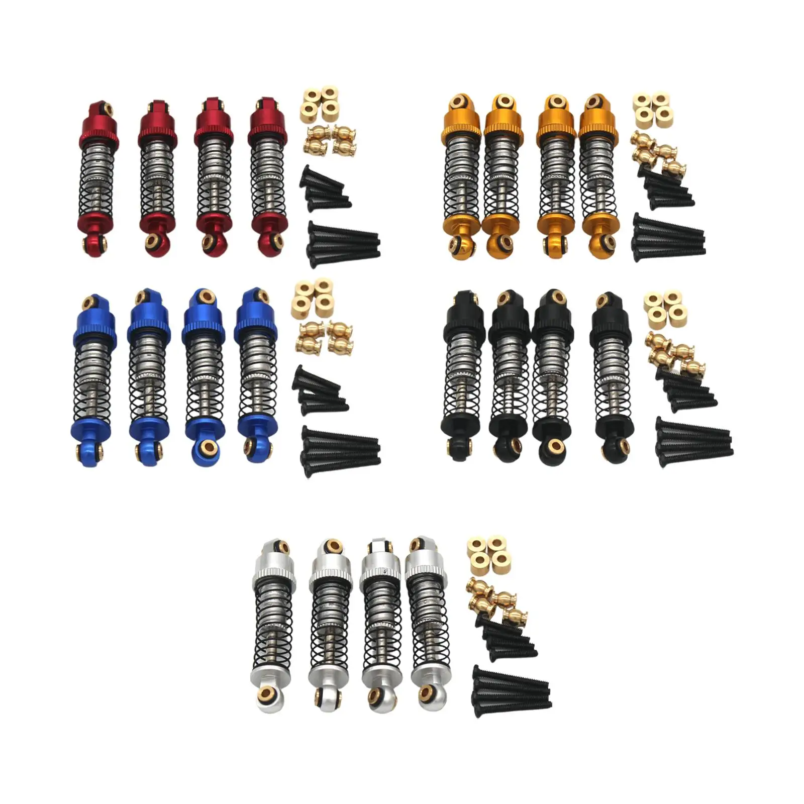 

4x Shock Absorber Aluminum Alloy for 1/24 Scale RC Car Crawler Accessory DIY
