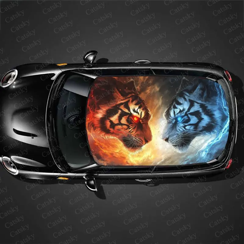 Ледяной огонь абстрактный Тигр печатная фотобумага гоночный внедорожник авто