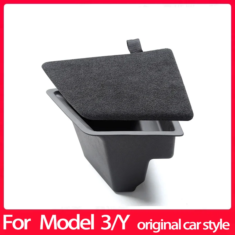 

Car Trunk Side Storage Box For Tesla Model 3 2020-2022 Under Seat Flocking Mat Organizer Partition Board Stowing Tidying