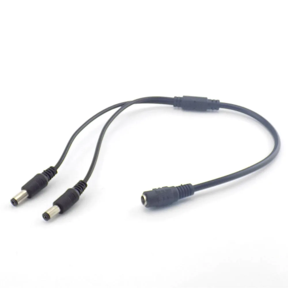 

12v DC 1 Female To 2 Male Connectors Splitter Plug Cable 5.5mmX2.1mm Dc Power Plug Cable for Cctv Camera Surveillance L19 C4