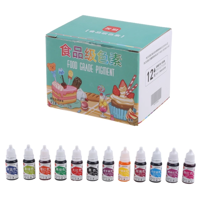 10ml Natural Ink Food Coloring Cake Pastries Cookies Liquid Dye Pigment Baking Decor Fondant Cooking Icing DIY Crafts M02 21 - купить по