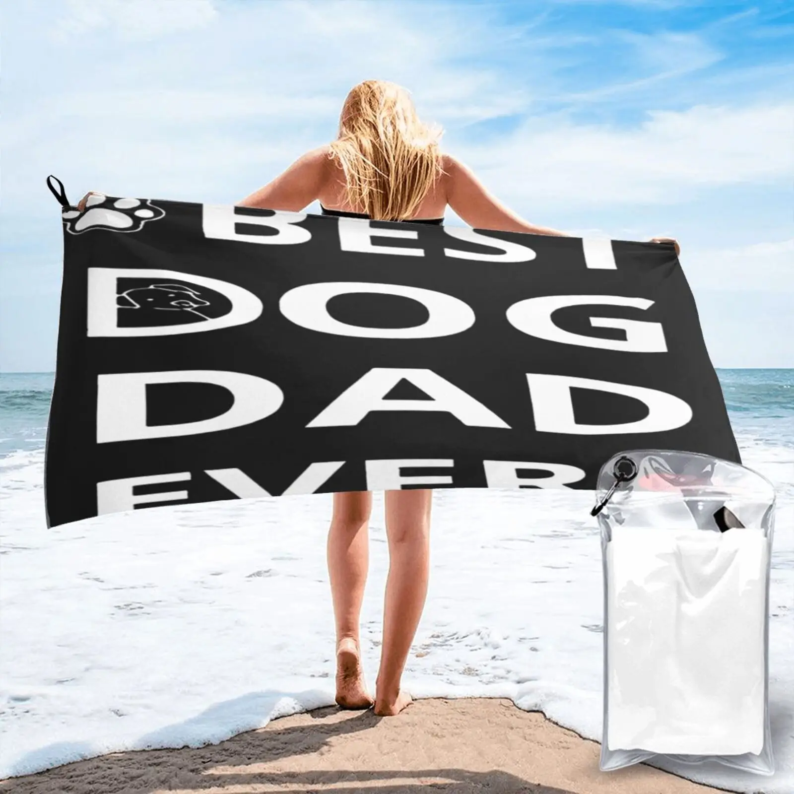 

Пляжное полотенце Best Dog Dad Ever, набор мебели для ванной комнаты, полотенце из микрофибры для кухни, полотенце для ванной, пляжный коврик, полот...
