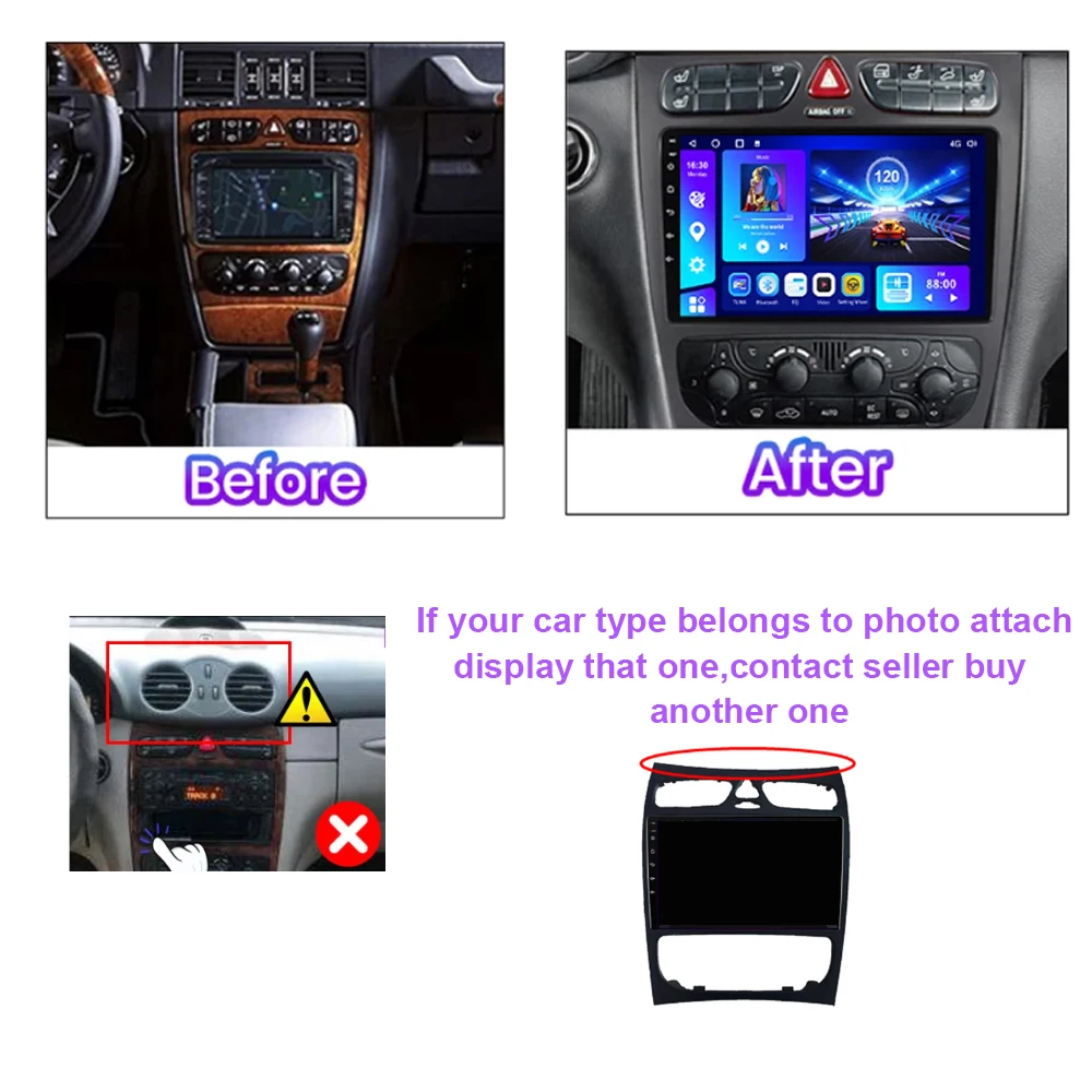 Автомагнитола NAVISTART для Mercedes Benz C-Class W203 C200 C320 C350 CLK W209 2002-2005 GPS-навигация 4G Wi-Fi 2 Din
