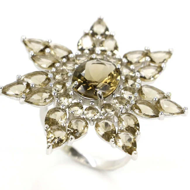 Кольца из серебра 8 1 пробы с зеленым аметистом изумрудом 37x37 мм