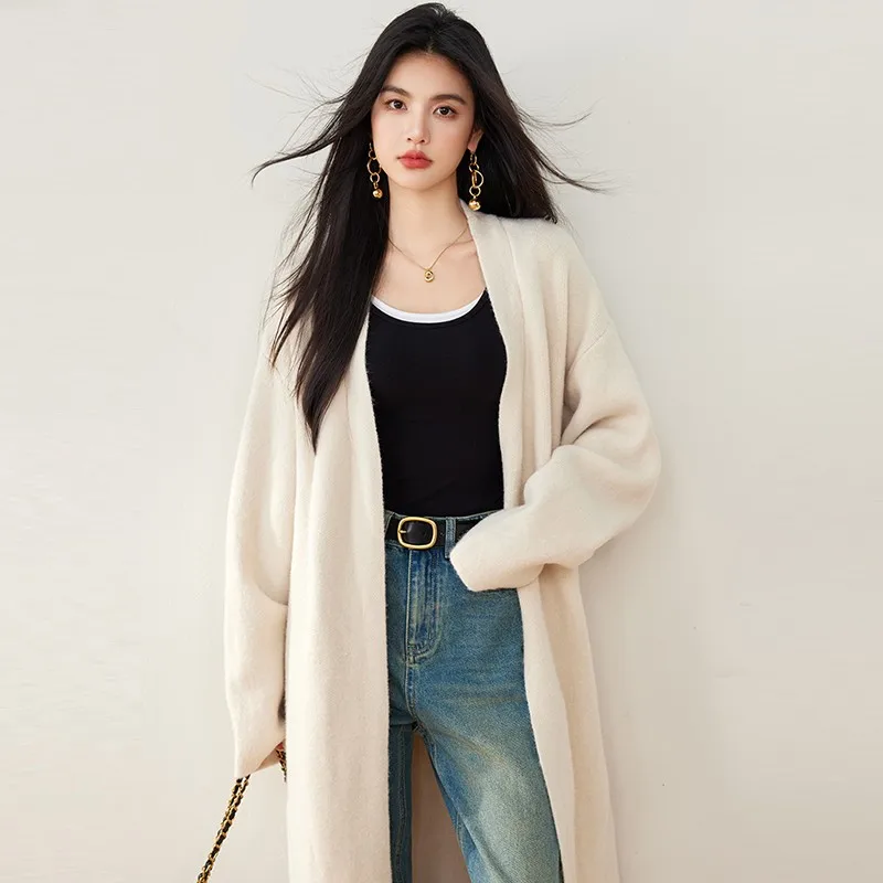 Женские вязаные длинные кардиганы Новое поступление 2024 осень простой стиль с