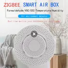Смарт-Воздушный бокс Tuya Zigbee 3,0 с формальдегидом, датчиком температуры и влажности газа CO2 и формальдегидом, охранная сигнализация с приложением в режиме реального времени