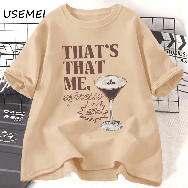 Футболка женская в стиле ретро уличная одежда эспрессо с коротким рукавом