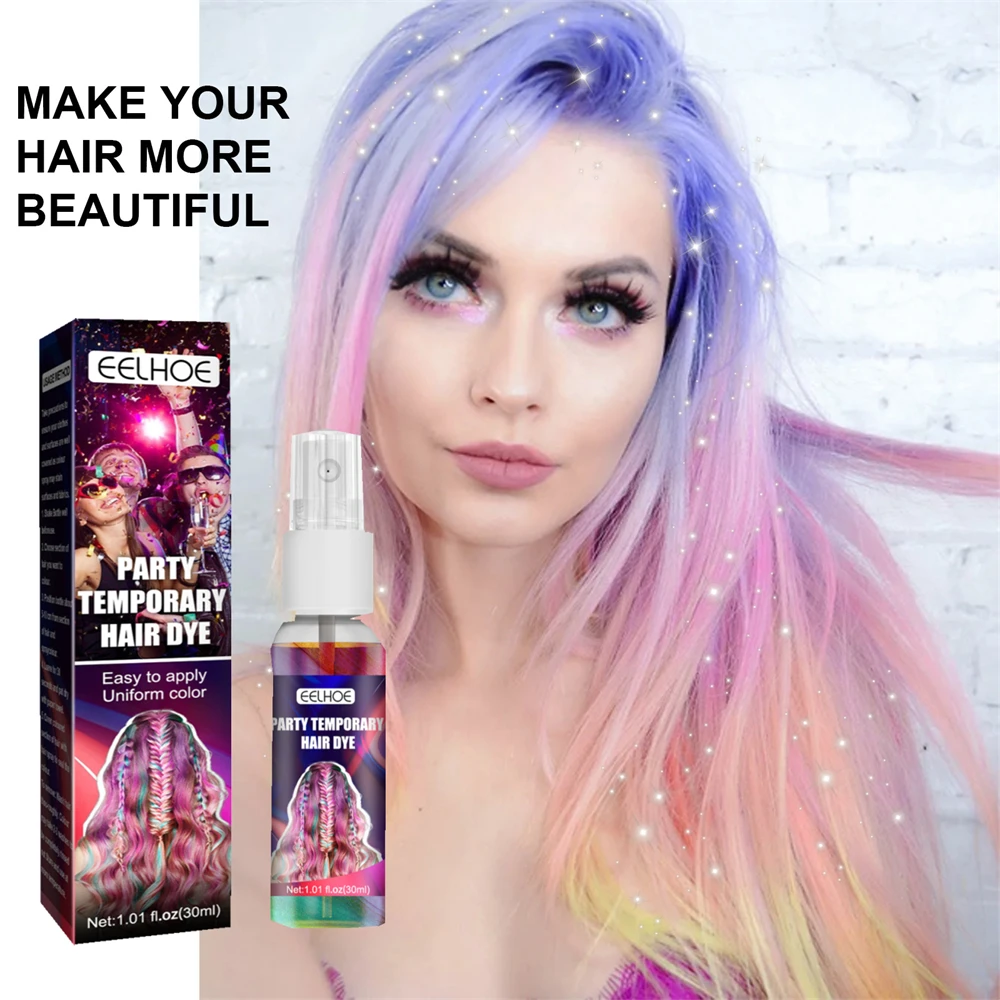 

EELHOE Hair Dye DIY Spray Temporary Hair Color Change In Stock Fast Ship Party Harmless Glitter Hair Fast Colored In Stock