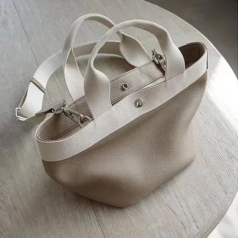 

Женская сумка из натуральной воловьей кожи, вместительный тоут с верхним слоем, модная простая сумочка