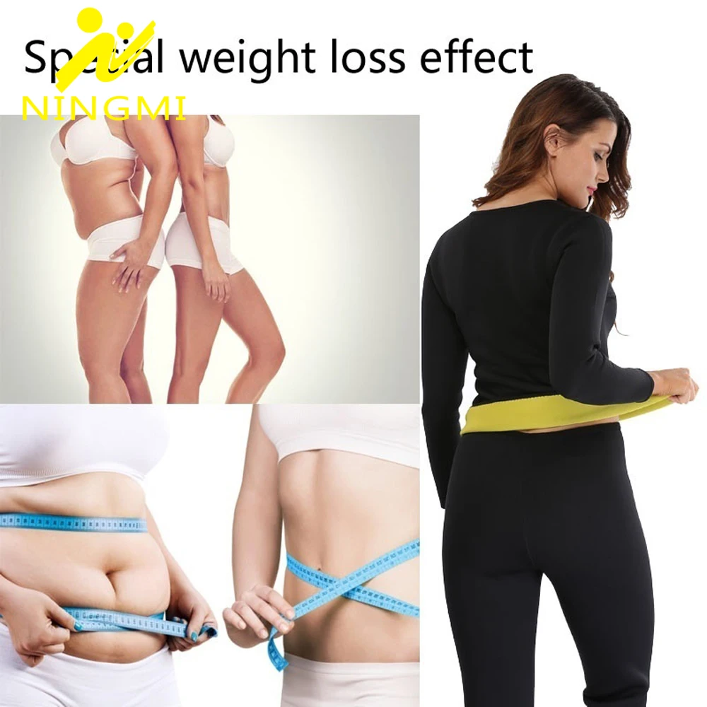 Женский пояс NINGMI неопреновые с длинным рукавом спортивные топы для похудения и