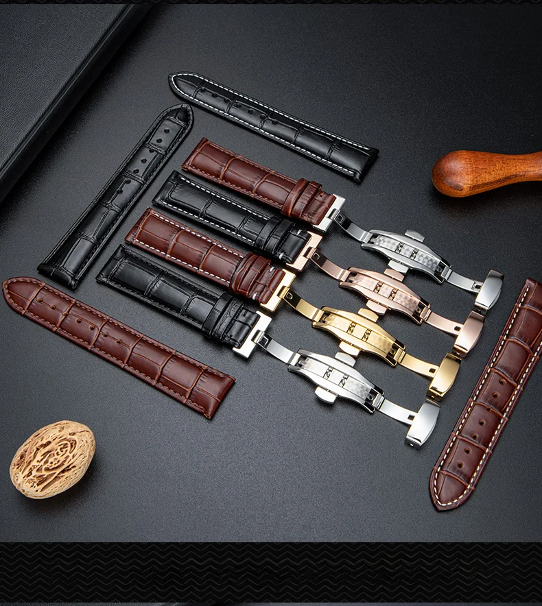 SEURE Watchband 12mm 18mm 19mm 20mm 21mm 22mm 24mm Calf Genuine Leather Watch Bands Alligator Grain Watch Strap Suit for Tissot